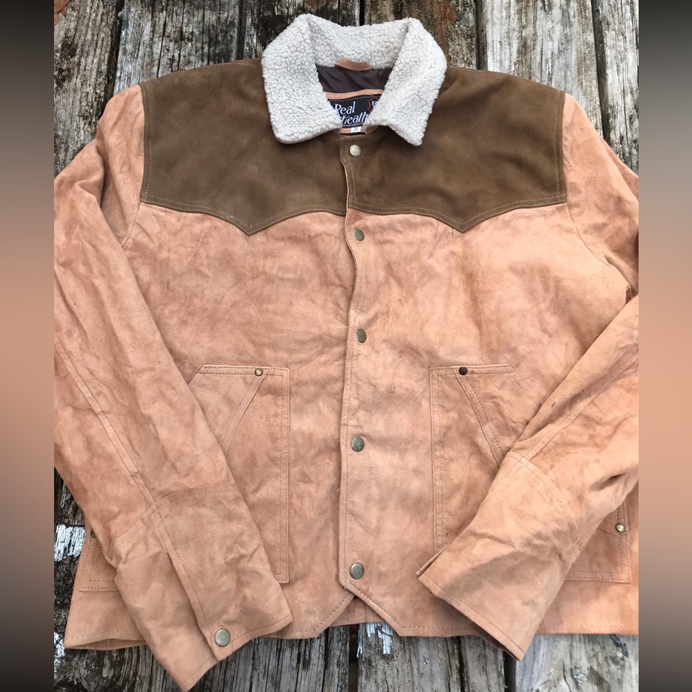 Real Leather Brand Two-Tone Womens Western Leather Jacket Coat. Size 2 XL - Picture 5 of 8